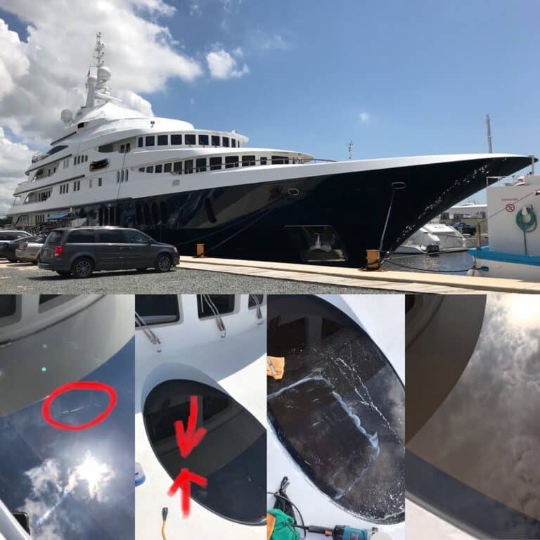 professional yacht and boat glass repair and polishing in Fort Lauderdale, Miami, and West Palm